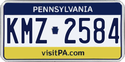 PA license plate KMZ2584