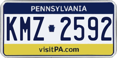 PA license plate KMZ2592