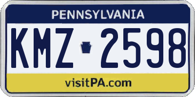 PA license plate KMZ2598