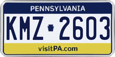 PA license plate KMZ2603