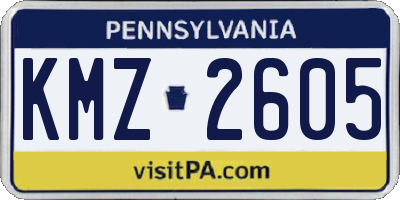 PA license plate KMZ2605