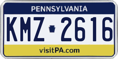 PA license plate KMZ2616