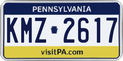 PA license plate KMZ2617