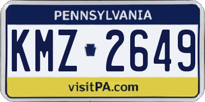 PA license plate KMZ2649