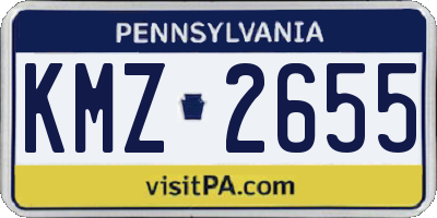 PA license plate KMZ2655