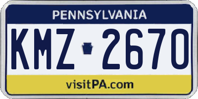 PA license plate KMZ2670