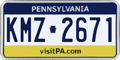PA license plate KMZ2671