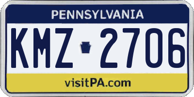 PA license plate KMZ2706