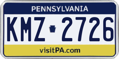 PA license plate KMZ2726