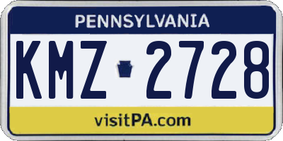 PA license plate KMZ2728