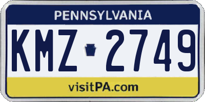 PA license plate KMZ2749