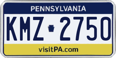 PA license plate KMZ2750