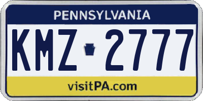 PA license plate KMZ2777
