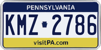 PA license plate KMZ2786