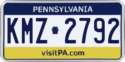 PA license plate KMZ2792