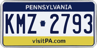 PA license plate KMZ2793