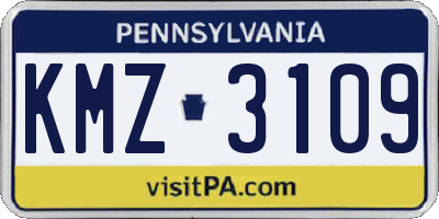 PA license plate KMZ3109