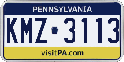 PA license plate KMZ3113