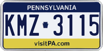 PA license plate KMZ3115