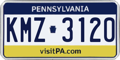 PA license plate KMZ3120
