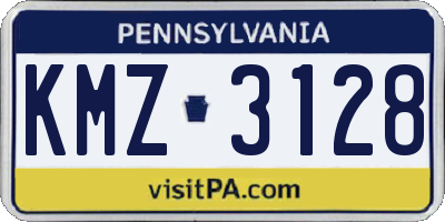 PA license plate KMZ3128