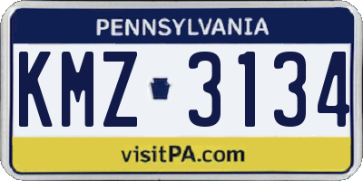 PA license plate KMZ3134
