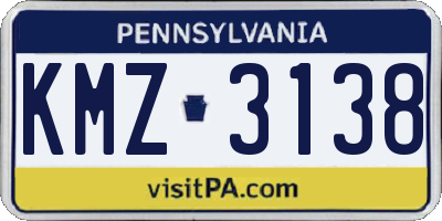 PA license plate KMZ3138