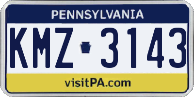PA license plate KMZ3143