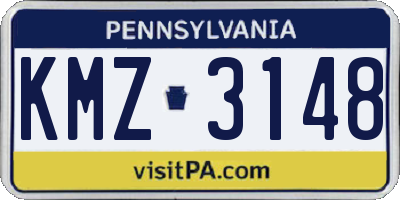 PA license plate KMZ3148