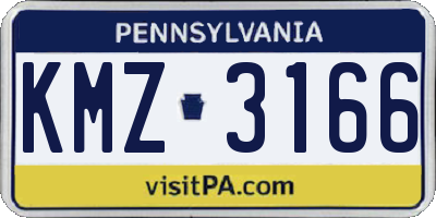 PA license plate KMZ3166