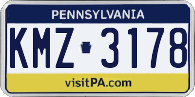 PA license plate KMZ3178