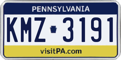 PA license plate KMZ3191