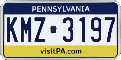 PA license plate KMZ3197