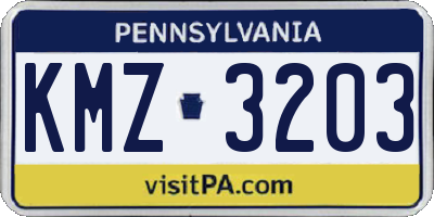 PA license plate KMZ3203