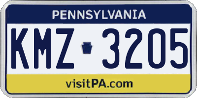 PA license plate KMZ3205