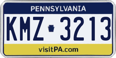 PA license plate KMZ3213