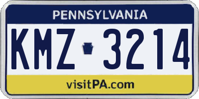 PA license plate KMZ3214