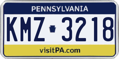 PA license plate KMZ3218