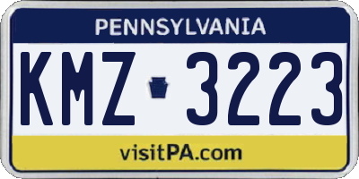 PA license plate KMZ3223