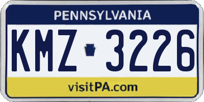 PA license plate KMZ3226