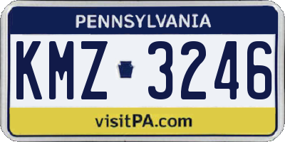 PA license plate KMZ3246