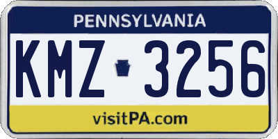 PA license plate KMZ3256
