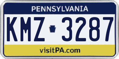 PA license plate KMZ3287
