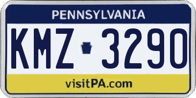 PA license plate KMZ3290