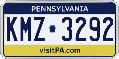 PA license plate KMZ3292