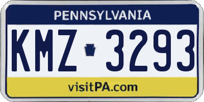 PA license plate KMZ3293