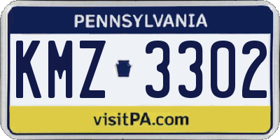 PA license plate KMZ3302