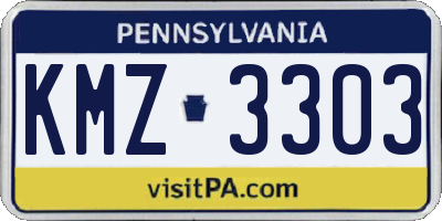 PA license plate KMZ3303