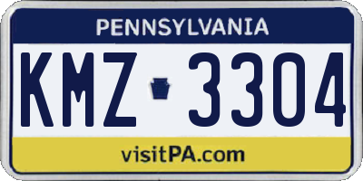 PA license plate KMZ3304