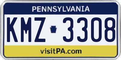 PA license plate KMZ3308